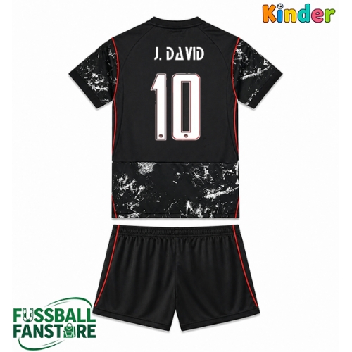 Kanada Jonathan David #10 Replik Auswärtstrikot Kinder WM 2026 Kurzarm (+ Kurze Hosen)